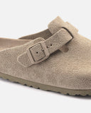 Boston Soft Footbed Regular Fit in Faded Khaki Suede from Birkenstock blues store www.bluesstore.co