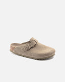 Boston Soft Footbed Regular Fit in Faded Khaki Suede from Birkenstock blues store www.bluesstore.co