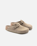 Boston Soft Footbed Regular Fit in Faded Khaki Suede from Birkenstock blues store www.bluesstore.co