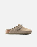 Boston Soft Footbed Regular Fit in Faded Khaki Suede from Birkenstock blues store www.bluesstore.co