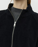 Cropped Leisure Zip up - Black Jersey Cord blues store www.bluesstore.co