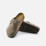 Boston Soft Footbed in Taupe Suede from Birkenstock blues store www.bluesstore.co