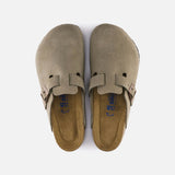 Boston Soft Footbed in Taupe Suede from Birkenstock blues store www.bluesstore.co