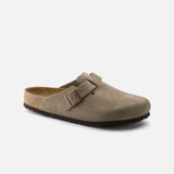 Boston Soft Footbed in Taupe Suede from Birkenstock blues store www.bluesstore.co
