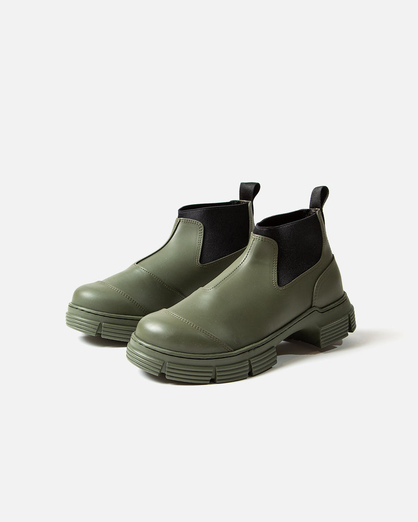Recycled Rubber Crop City Boot in Kalamata from the Ganni Spring / Summer 2023 collection blues store www.bluesstore.co