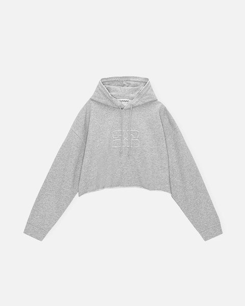 Oversized Isoli Cropped Hoodie - Grey