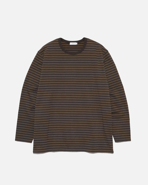 COOLMAX® St. Jersey L/S Tee - Brown & Charcoal