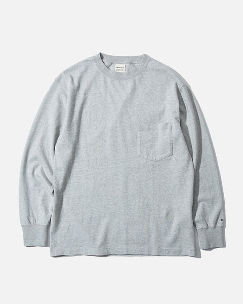 snow peak Recycled Cotton Heavy L/S T-Shirt in Grey blues store www.bluesstore.co