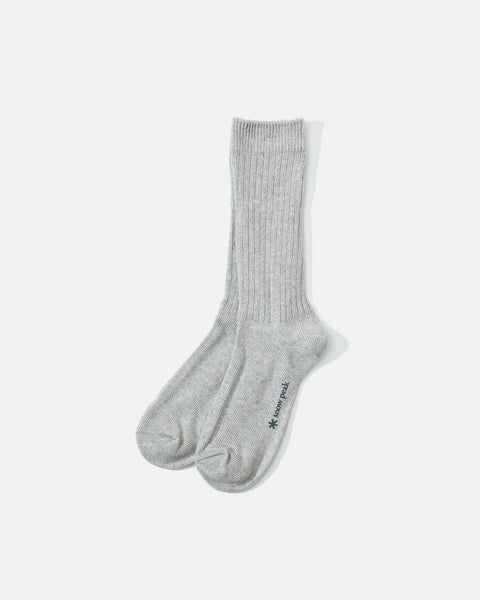 snow peak Recycled Cotton Socks in Medium Grey blues store www.bluesstore.co