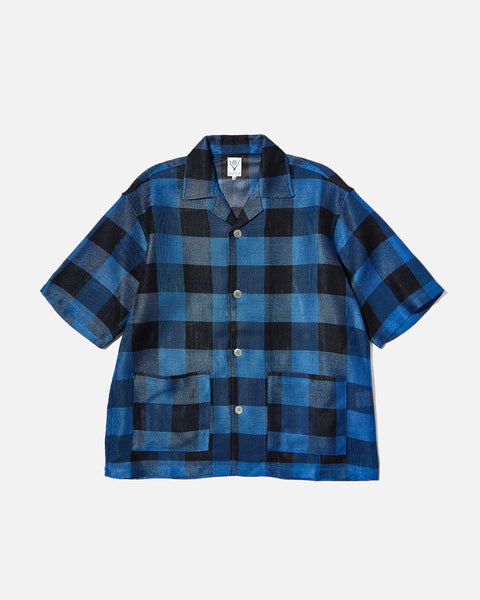 south2 west8 Cabana Shirt R/PE Rough Cloth / Plaid in Blue blues store www.bluesstore.co