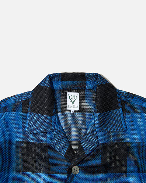 south2 west8 Cabana Shirt R/PE Rough Cloth / Plaid in Blue blues store www.bluesstore.co