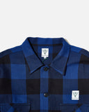 south2 west8 Smokey Shirt Cotton Buffalo Plaid Twill in Blue blues store www.bluesstore.co