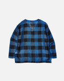 south2 west8 String V Neck Shirt R/PE Rough Cloth / Plaid in Blue blues store www.bluesstore.co