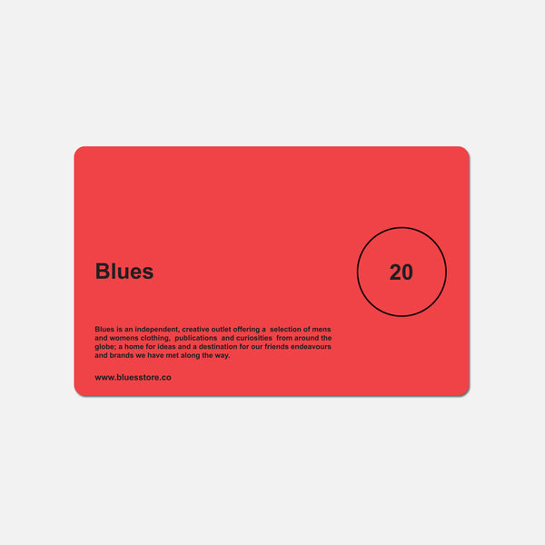 £20 Blues gift card blues store www.bluesstore.co