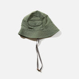 Engineered Garments Cotton Ripstop Explorer Hat in Olive from the brands Spring 2022 collection blues store www.bluesstore.co