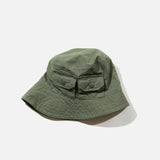 Engineered Garments Cotton Ripstop Explorer Hat in Olive from the brands Spring 2022 collection blues store www.bluesstore.co