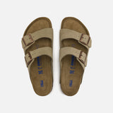 Arizona Soft Footbed Suede Leather in Taupe from Birkenstock blues store www.bluesstore.co