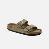 Arizona Soft Footbed Suede Leather in Taupe from Birkenstock blues store www.bluesstore.co