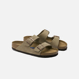 Arizona Soft Footbed Suede Leather in Taupe from Birkenstock blues store www.bluesstore.co