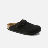Boston Soft Footbed in Black Suede from Birkenstock blues store www.bluesstore.co