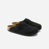Boston Soft Footbed in Black Suede from Birkenstock blues store www.bluesstore.co