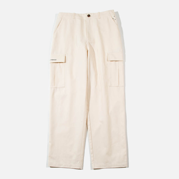 SS22 DRS Herringbone Cargo Pants in Off White from Pop Trading Company blues store www.bluesstore.co