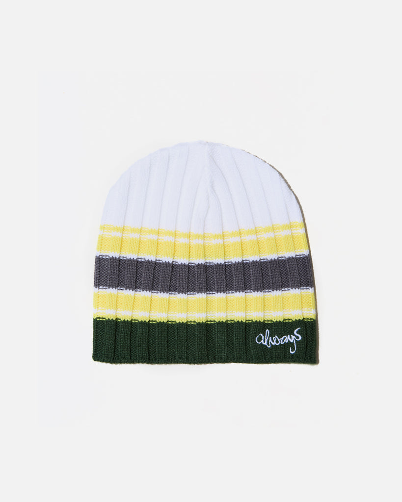 Always Do What You Should Do Clyde Beanie in White / Green blues store www.bluesstore.co 
