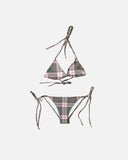 Always Do What You Should Do Plaid bikini in Brown blues store www.bluesstore.co