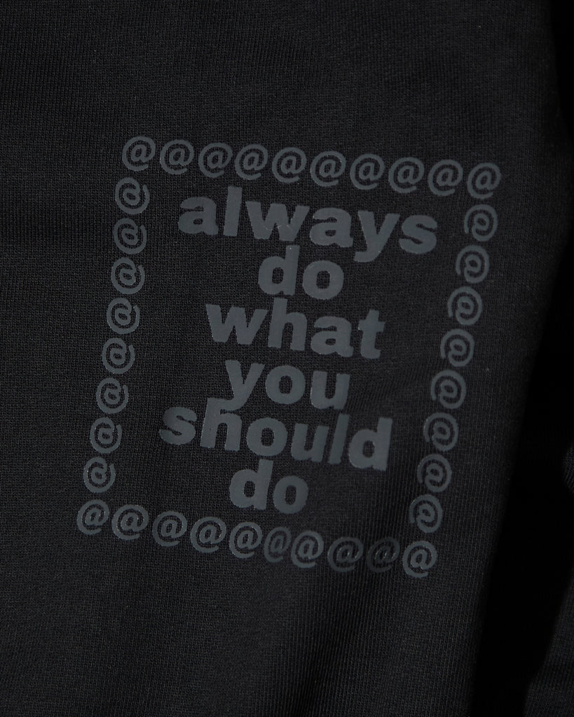 Always Do What You Should Do Snapper Rocks Hoodie in Black blues store www.bluesstore.co