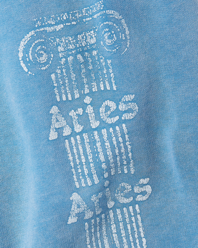 Aries Arise Aged Ancient Column Sweatshort in Pale Blue blues store www.bluesstore.co