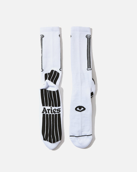 Column Socks in White from the Aries Arise Spring / Summer 2024 collection blues store www.bluesstore.co