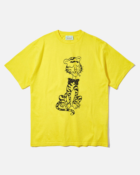 Smoking Tiger Shortsleeve T-shirt in Yellow from Aries Arise Spring / Summer 2024 collection blues store www.bluesstore.co