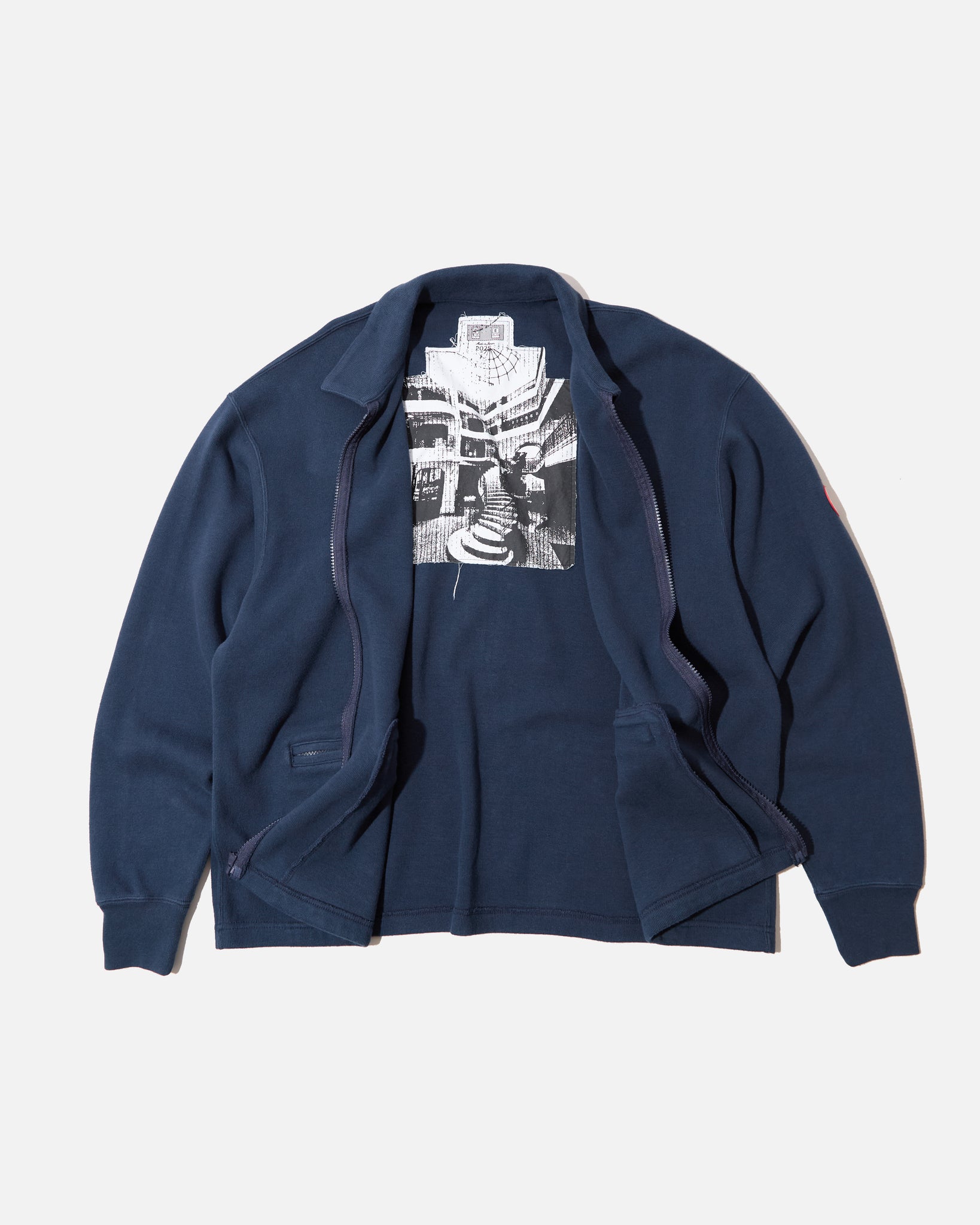 Cav Empt DBL Knit Collared Zip Up Sweatshirt in Navy | Blues Store