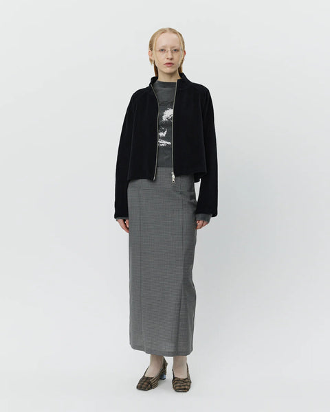 Cropped Leisure Zip up - Black Jersey Cord blues store www.bluesstore.co