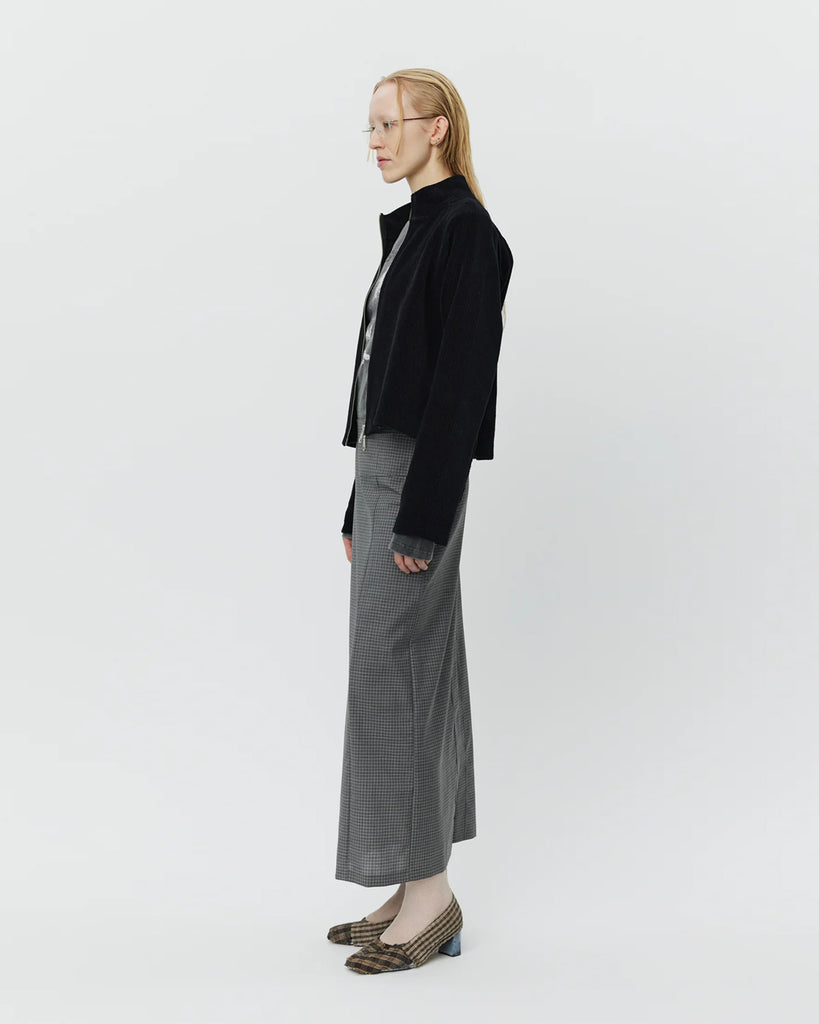 Cropped Leisure Zip up - Black Jersey Cord blues store www.bluesstore.co