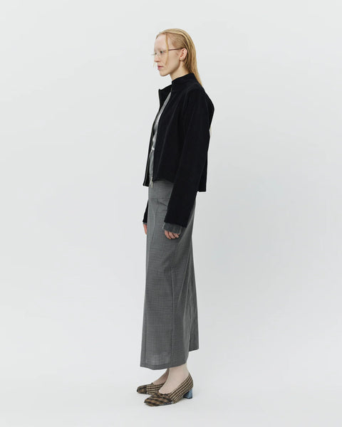 Cropped Leisure Zip up - Black Jersey Cord blues store www.bluesstore.co