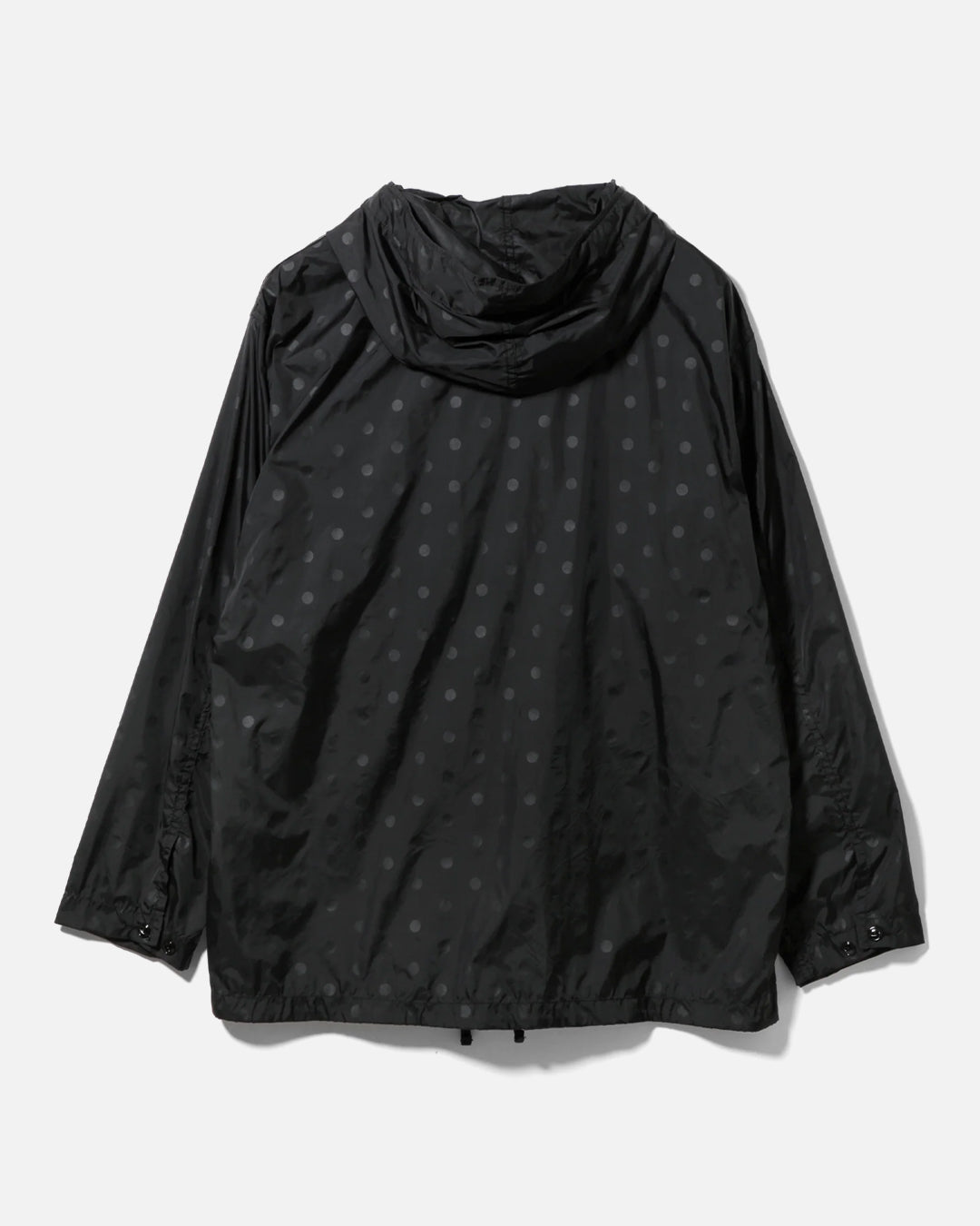 Engineered Garments Cagoule Shirt in Black Polka Dot Nylon Taffeta