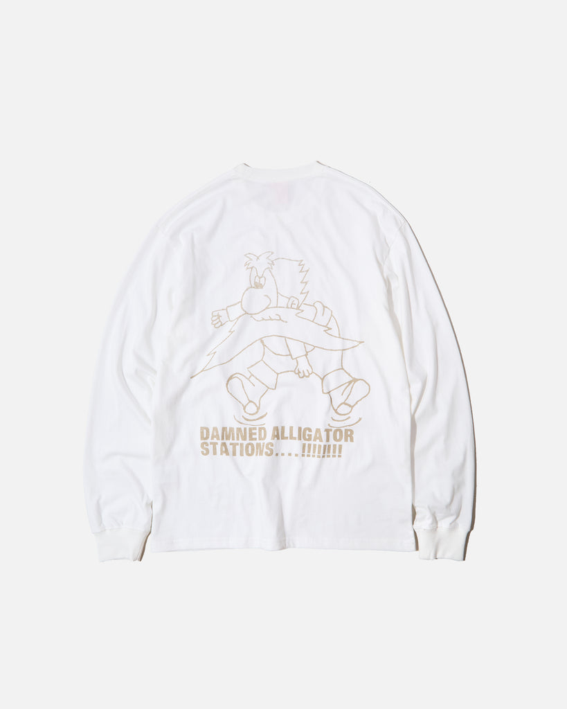 HOMERUN x have a good time Alligator Station L/S Tee in White blues store www.bluesstore.co