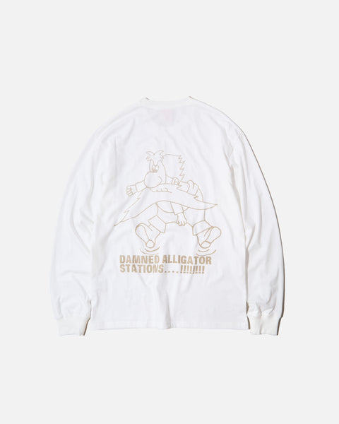 HOMERUN x have a good time Alligator Station L/S Tee in White blues store www.bluesstore.co