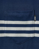 LQQK Studio L/S Rugby Weight Pocket Tee in Navy and Grey blues store www.bluesstore.co