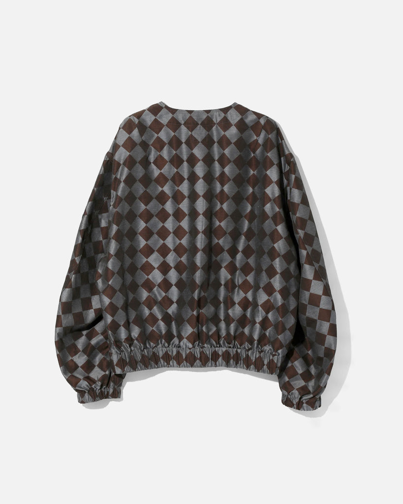 Line Crew Jacket PE/R Argyle Jacquard in Blue / Brown from Needles blues store www.bluesstore.co