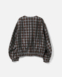 Line Crew Jacket PE/R Argyle Jacquard in Blue / Brown from Needles blues store www.bluesstore.co