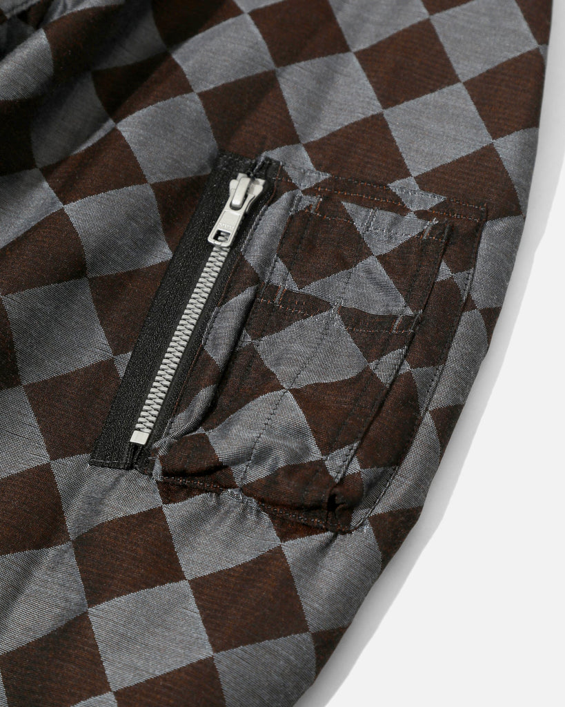 Line Crew Jacket PE/R Argyle Jacquard in Blue / Brown from Needles blues store www.bluesstore.co