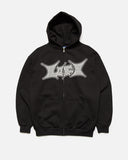Lo-fi Static Zip-Through Hood in Black from the brands stargazer collection blues store www.bluesstore.co