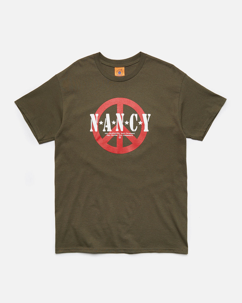 No Gods, No Masters Tee in Olive from Nancy blues store www.bluesstore.co