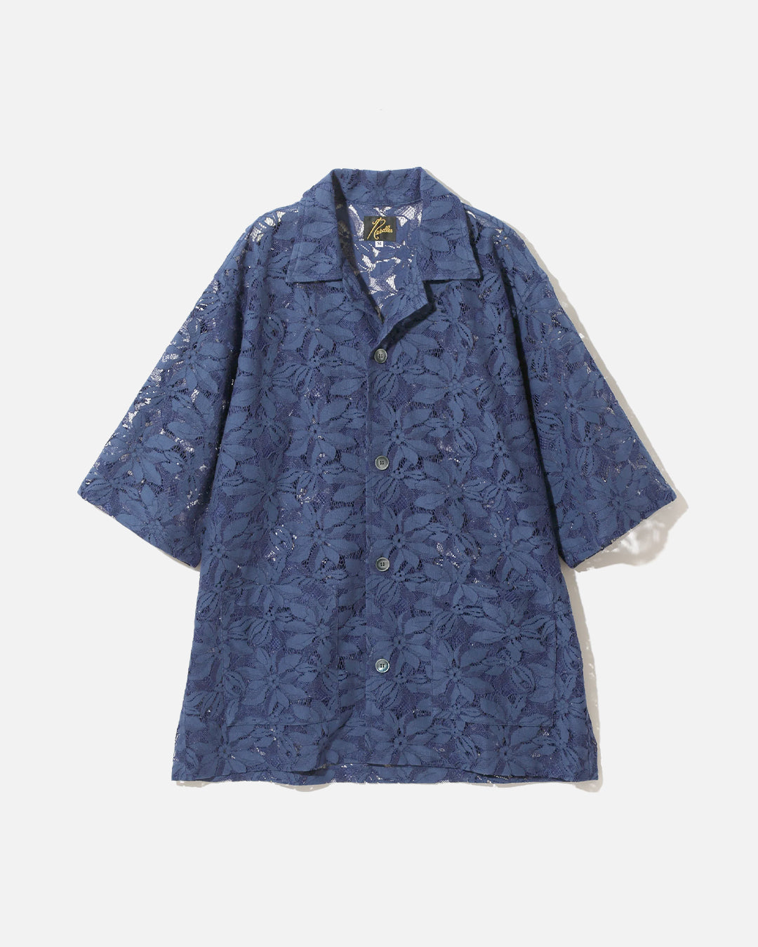 Needles Cabana Shirt - C/PE/R Lace Cloth / Flower in Navy | Blues