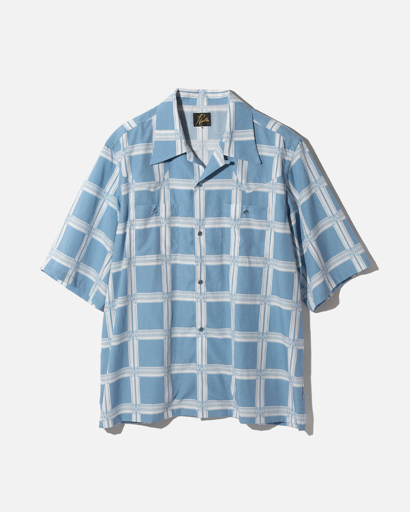 Needles S/S Cowboy One-Up Shirt - R/C Lawn Cloth / Papillon Plaid from the brands Spring  / Summer 2023 collection blues store www.bluesstore.co