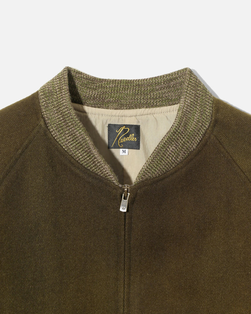 Needles BB Jacket - Wool Uneven Dye in Olive blues store www.bluesstore.co