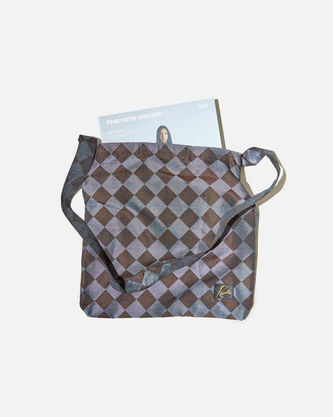 Needles Book Bag PE/R Argyle Jacquard in Blue / Brown blues store www.bluesstore.co