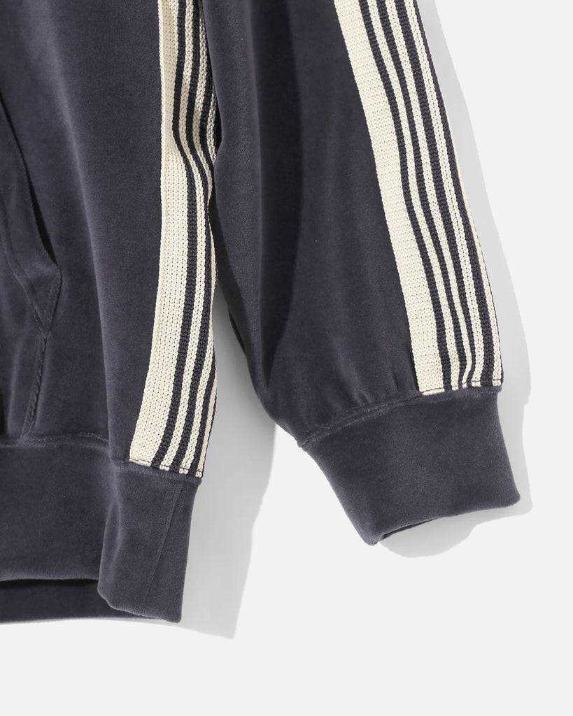 Needles C/PE Hoody in Charcoal Velour blues store www.bluesstore.co